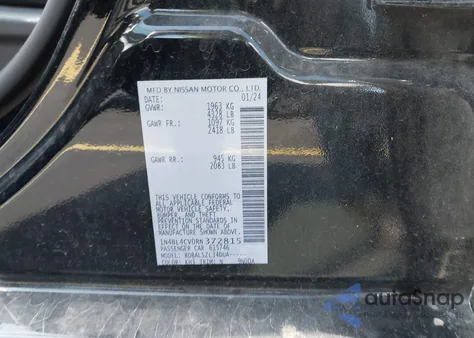 2024 Nissan Altima Sr Fwd from USA, damaged, VIN 1N4BL4CV0RN372815